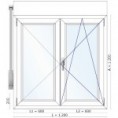 Ventana 2 hojas PVC BLANCO, 1200 x 1200